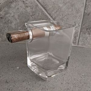 Whiskey Glass with Cigar Holder